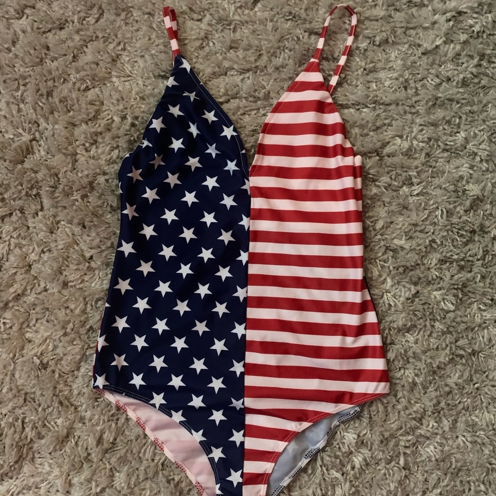 American flag body suit
